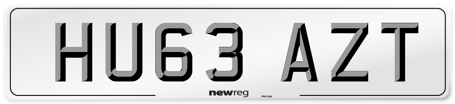 HU63 AZT Number Plate from New Reg